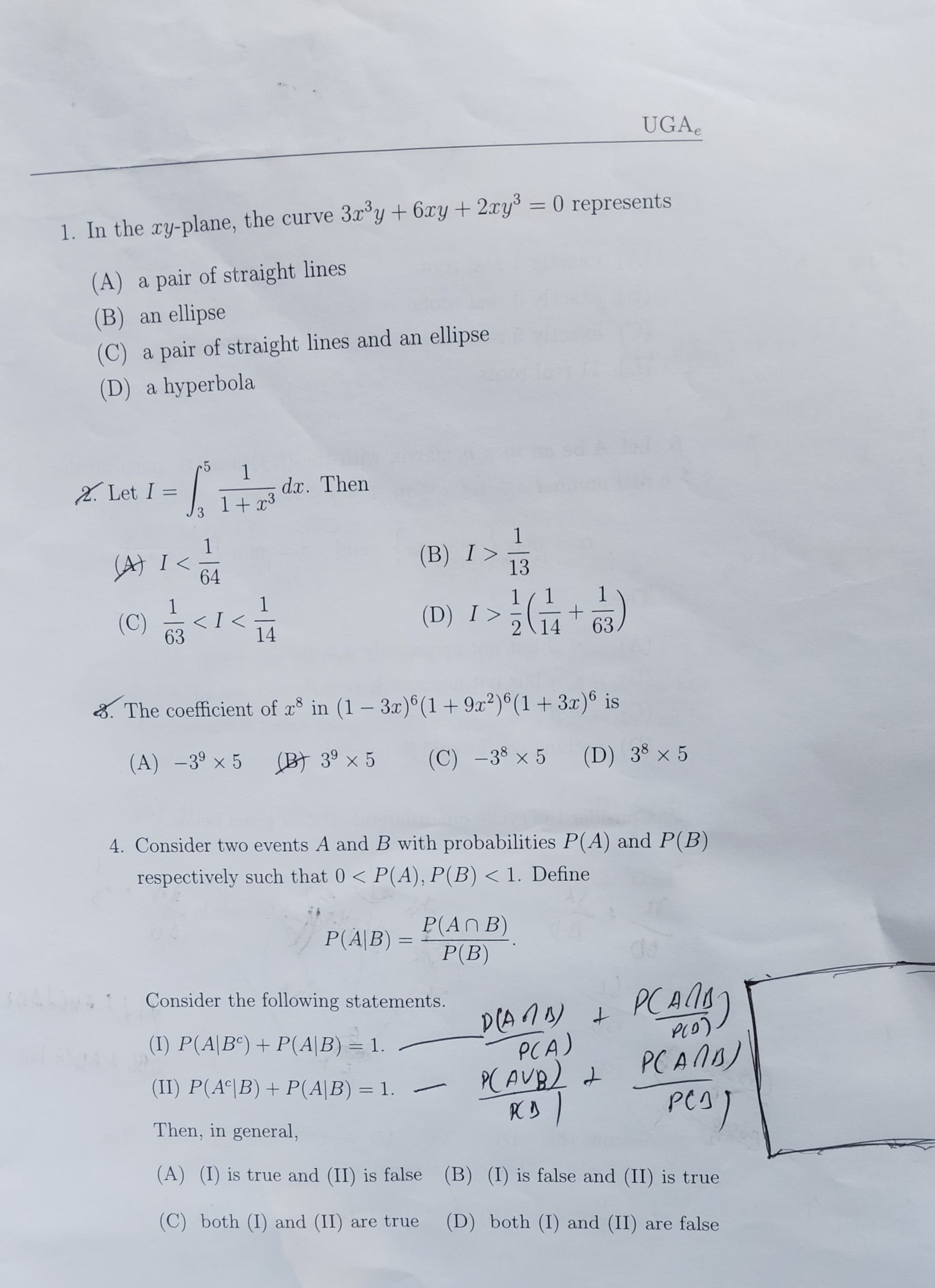 UGA Math Solution 1